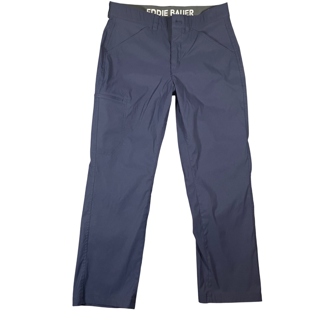 Eddie Bauer Rainier Tech Pants Mens 32x29 Navy Blue Hiking Outdoor Gorpcore Flaw - Picture 1 of 9